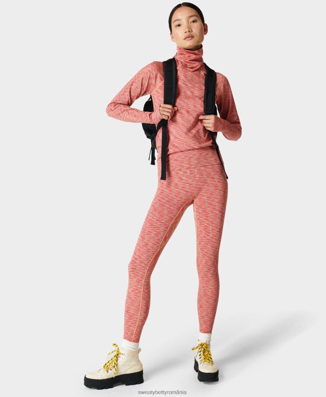 Sweaty Betty spacedye strat de bază gât pâlnie top femei odiseea roz îmbrăcăminte SV3TD1022
