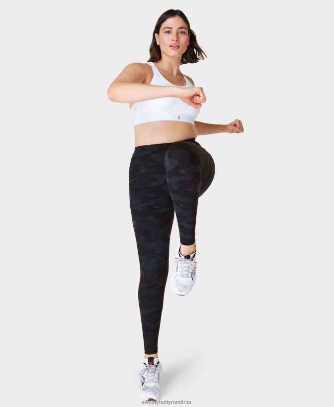 Sweaty Betty jambiere de antrenament de putere femei imprimeu camo ultra negru îmbrăcăminte SV3TD76
