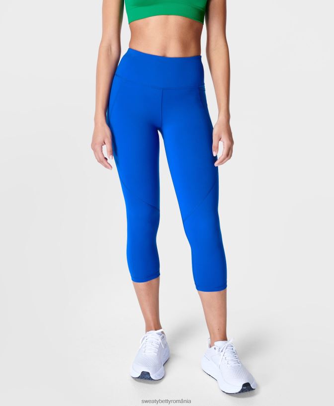 Sweaty Betty jambiere de antrenament decupate puternic femei albastru fulger îmbrăcăminte SV3TD425