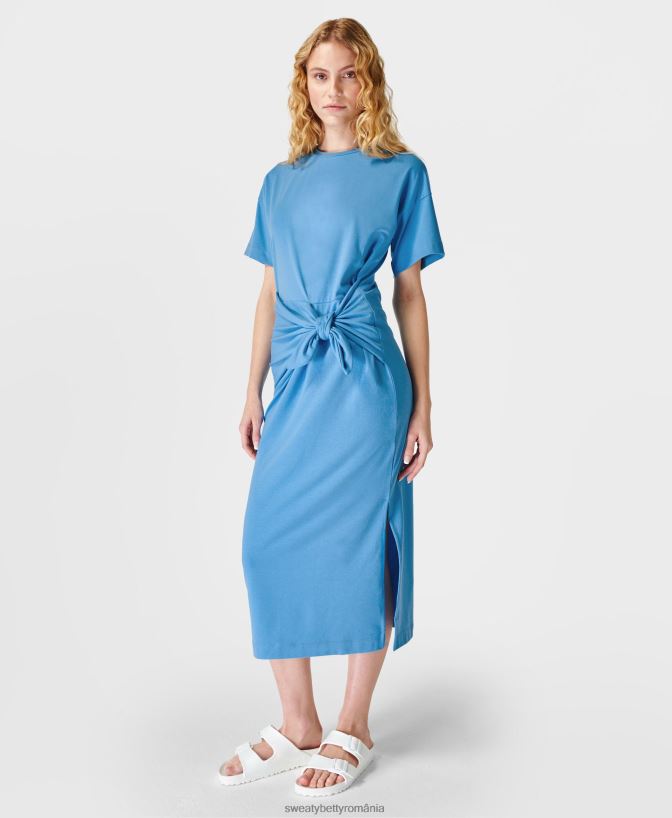 Sweaty Betty rochie midi cu nod în față femei regata albastru îmbrăcăminte SV3TD871