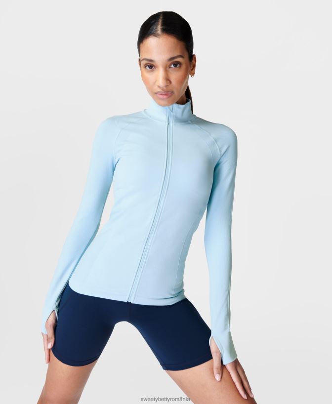 Sweaty Betty fermoar pentru antrenament cu greutate dublă pentru atlet femei gheață albastră îmbrăcăminte SV3TD541