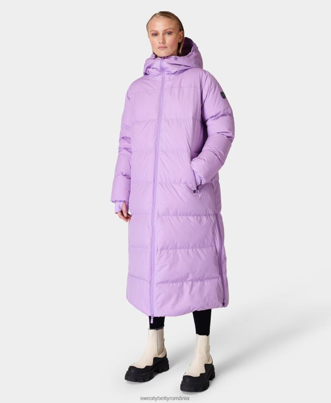 Sweaty Betty parka cu puf nimbus femei eon violet îmbrăcăminte SV3TD726