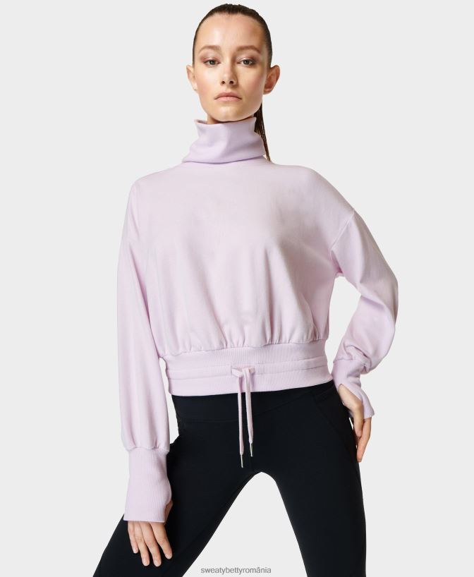 Sweaty Betty pulover din lână melody luxe femei mov de rouă îmbrăcăminte SV3TD651