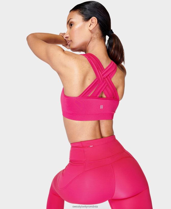 Sweaty Betty sutien de antrenament cu bretele în formă de rezistență femei roz framboise îmbrăcăminte SV3TD1026
