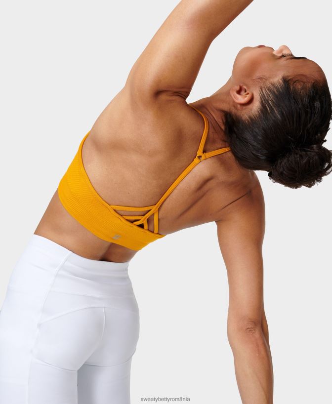 Sweaty Betty sutien de yoga fără cusături atent femei galben ceață îmbrăcăminte SV3TD933