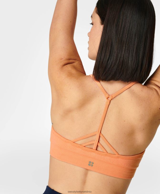 Sweaty Betty sutien de yoga fără cusături atent femei portocaliu de primăvară îmbrăcăminte SV3TD931