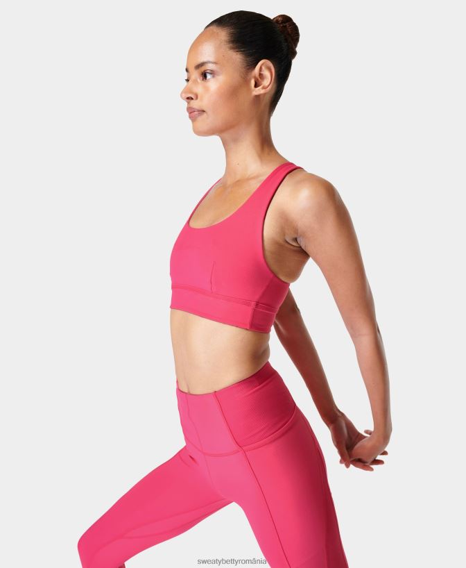 Sweaty Betty sutien de yoga reversibil super moale femei roz ambiental/roz strălucitor îmbrăcăminte SV3TD331