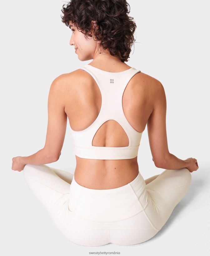 Sweaty Betty sutien de yoga reversibil super moale femei studio alb/albastru briză îmbrăcăminte SV3TD333
