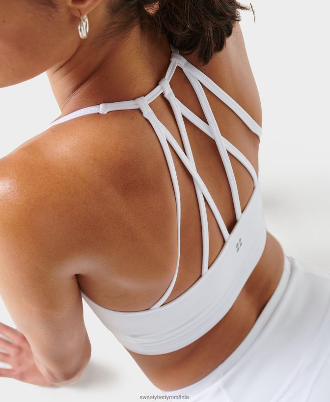 Sweaty Betty sutien yoga reformat în spirit femei alb îmbrăcăminte SV3TD615