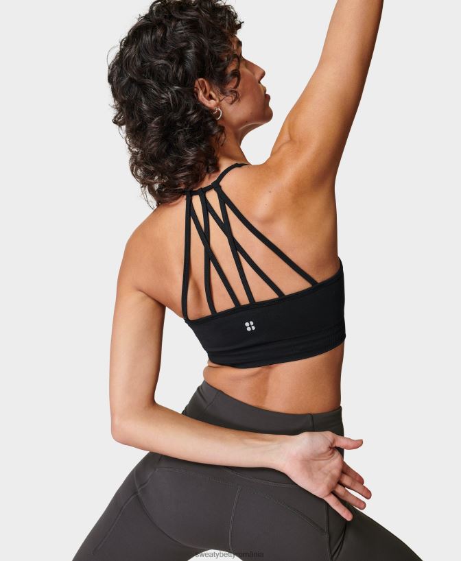 Sweaty Betty sutien yoga reformat în spirit femei negru îmbrăcăminte SV3TD614