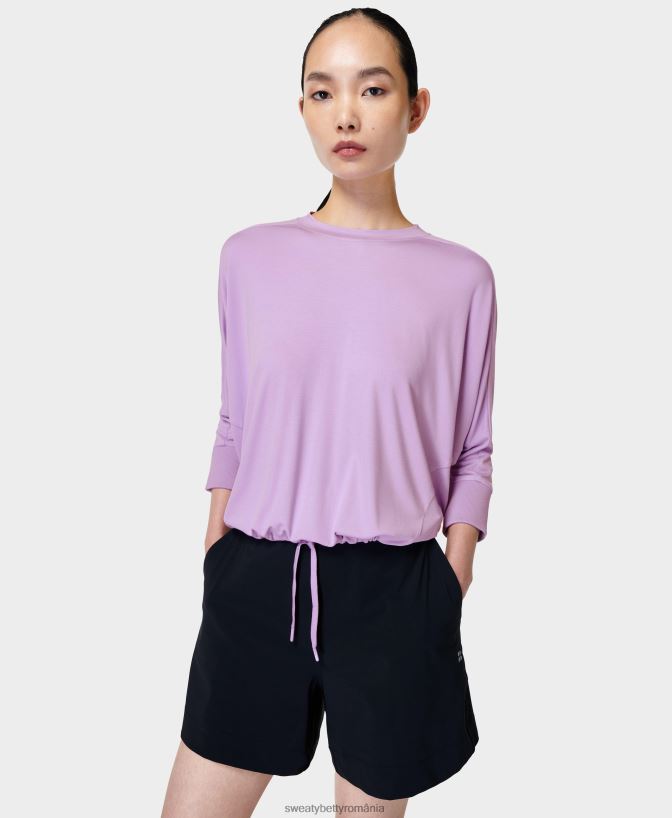 Sweaty Betty top cu șnur tori femei violet prismă îmbrăcăminte SV3TD892